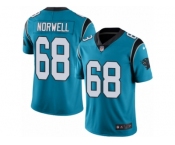 Men's Nike Carolina Panthers #68 Andrew Norwell Limited Blue Rush NFL Jersey