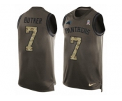 Men's Nike Carolina Panthers #7 Harrison Butker Limited Green Salute to Service Tank Top NFL Jersey