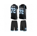 Men's Nike Carolina Panthers #72 Taylor Moton Limited Black Tank Top Suit NFL Jersey