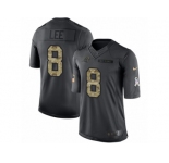 Men's Nike Carolina Panthers #8 Andy Lee Limited Black 2016 Salute to Service NFL Jersey