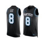 Men's Nike Carolina Panthers #8 Andy Lee Limited Black Player Name & Number Tank Top NFL Jersey
