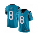 Men's Nike Carolina Panthers #8 Andy Lee Limited Blue Rush NFL Jersey