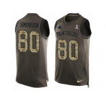 Men's Nike Carolina Panthers #80 Scott Simonson Limited Green Salute to Service Tank Top NFL Jersey