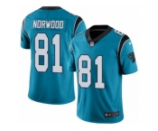 Men's Nike Carolina Panthers #81 Kevin Norwood Limited Blue Rush NFL Jersey
