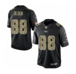 Men's Nike Carolina Panthers #88 Greg Olsen Limited Black Salute to Service NFL Jersey