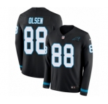 Men's Nike Carolina Panthers #88 Greg Olsen Limited Black Therma Long Sleeve NFL Jersey