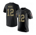 NFL Men's Nike Carolina Panthers #12 DJ Moore Black Camo Salute to Service T-Shirt
