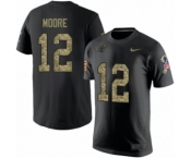 NFL Men's Nike Carolina Panthers #12 DJ Moore Black Camo Salute to Service T-Shirt