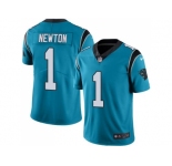 Nike Carolina Panthers #1 Cam Newton Blue Men's Stitched NFL Limited Rush Jersey
