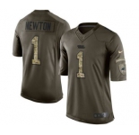 nike nfl jerseys carolina panthers #1 newton army green[nike Limited Salute To Service]