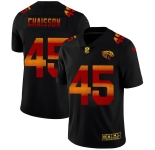 Jacksonville Jaguars #45 K'Lavon Chaisson Men's Black Nike Red Orange Stripe Vapor Limited NFL Jersey
