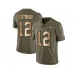 Men Nike Jacksonville Jaguars #12 Dede Westbrook Limited Olive Gold 2017 Salute to Service NFL Jersey