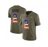 Men Nike Jacksonville Jaguars #2 Jason Myers Limited Olive USA Flag 2017 Salute to Service NFL Jersey