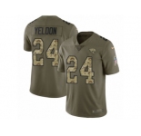 Men Nike Jacksonville Jaguars #24 T.J. Yeldon Limited Olive Camo 2017 Salute to Service NFL Jersey