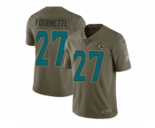 Men Nike Jacksonville Jaguars #27 Leonard Fournette Limited Olive 2017 Salute to Service NFL Jersey