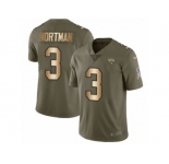 Men Nike Jacksonville Jaguars #3 Brad Nortman Limited Olive Gold 2017 Salute to Service NFL Jersey