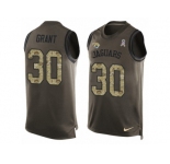 Men Nike Jacksonville Jaguars #30 Corey Grant Limited Green Salute to Service Tank Top NFL Jersey