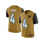 Men Nike Jacksonville Jaguars #4 Josh Lambo Limited Gold Rush Vapor Untouchable NFL Jersey