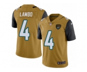 Men Nike Jacksonville Jaguars #4 Josh Lambo Limited Gold Rush Vapor Untouchable NFL Jersey