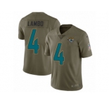 Men Nike Jacksonville Jaguars #4 Josh Lambo Limited Olive 2017 Salute to Service NFL Jersey