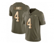 Men Nike Jacksonville Jaguars #4 Josh Lambo Limited Olive Gold 2017 Salute to Service NFL Jersey