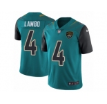 Men Nike Jacksonville Jaguars #4 Josh Lambo Teal Green Team Color Vapor Untouchable Limited Player NFL Jersey