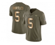 Men Nike Jacksonville Jaguars #5 Blake Bortles Limited Olive Gold 2017 Salute to Service NFL Jersey
