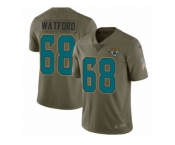 Men Nike Jacksonville Jaguars #68 Earl Watford Limited Olive 2017 Salute to Service NFL Jersey