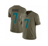 Men Nike Jacksonville Jaguars #7 Chad Henne Limited Olive 2017 Salute to Service NFL Jersey