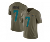 Men Nike Jacksonville Jaguars #7 Chad Henne Limited Olive 2017 Salute to Service NFL Jersey