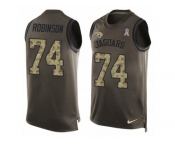 Men Nike Jacksonville Jaguars #74 Cam Robinson Limited Green Salute to Service Tank Top NFL Jersey