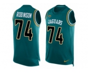 Men Nike Jacksonville Jaguars #74 Cam Robinson Limited Teal Green Player Name & Number Tank Top NFL Jersey