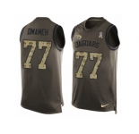 Men Nike Jacksonville Jaguars #77 Patrick Omameh Limited Green Salute to Service Tank Top NFL Jersey