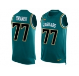 Men Nike Jacksonville Jaguars #77 Patrick Omameh Limited Teal Green Player Name & Number Tank Top NFL Jersey