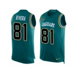 Men Nike Jacksonville Jaguars #81 Mychal Rivera Limited Teal Green Player Name & Number Tank Top NFL Jersey