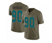 Men Nike Jacksonville Jaguars #90 Stefan Charles Limited Olive 2017 Salute to Service NFL Jersey