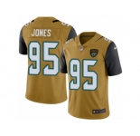 Men Nike Jacksonville Jaguars #95 Abry Jones Limited Gold Rush Vapor Untouchable NFL Jersey