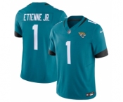 Men's Jacksonville Jaguars #1 Travis Etienne Jr. Teal Vapor Untouchable Limited Stitched Jersey