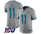 Men's Jacksonville Jaguars #11 Marqise Lee Silver Inverted Legend Limited 100th Season Football Jersey