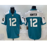 Men's Jacksonville Jaguars #12 Travis Hunter Teal White 2025 Draft F.U.S.E. Florida Patch Vapor Untouchable Football Stitched Jersey