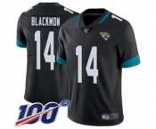 Men's Jacksonville Jaguars #14 Justin Blackmon Black Team Color Vapor Untouchable Limited Player 100th Season Football Jersey