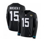 Men's Jacksonville Jaguars #15 Gardner Minshew II Limited Black Therma Long Sleeve Football Jersey