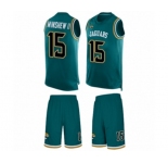 Men's Jacksonville Jaguars #15 Gardner Minshew II Limited Teal Green Tank Top Suit Football Jersey
