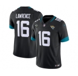Men's Jacksonville Jaguars #16 Trevor Lawrence Black 2023 F.U.S.E With 3-Star C Patch Vapor Untouchable Limited Stitched Jersey