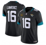 Men's Jacksonville Jaguars #16 Trevor Lawrence Black 2025 With 4-Star C Patch F.U.S.E. Vapor Limited Football Stitched Jersey