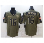 Men's Jacksonville Jaguars #16 Trevor Lawrence Nike Olive 2021 Salute To Service Limited Player Jersey