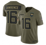 Men's Jacksonville Jaguars #16 Trevor Lawrence Olive 2025 Salute to Service Limited Football Stitched Jersey