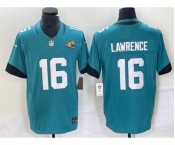 Men's Jacksonville Jaguars #16 Trevor Lawrence Teal 2023 FUSE Vapor Limited Stitched Jersey