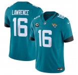 Men's Jacksonville Jaguars #16 Trevor Lawrence Teal With 4-Star C Patch Vapor Untouchable Limited Stitched Jersey
