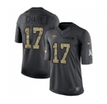 Men's Jacksonville Jaguars #17 DJ Chark Limited Black 2016 Salute to Service Football Jersey
